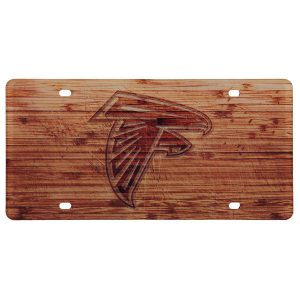Atlanta Falcons Wood Design Acrylic License Plate